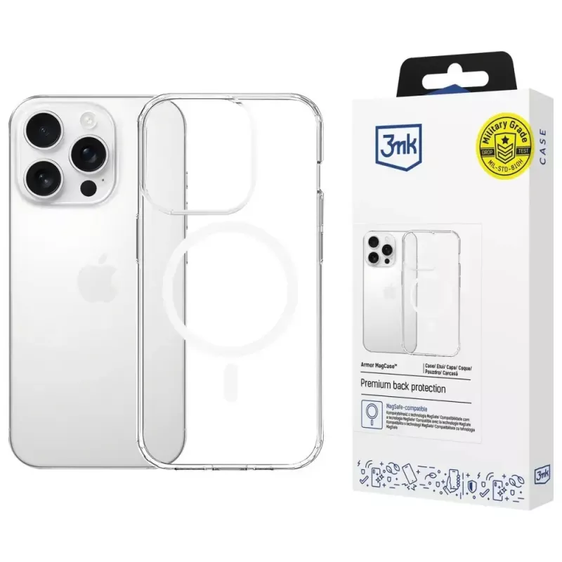 Apsauginis dėklas Armor MagCase Apple iPhone 14 Pro, 3MK, su magnetiniu tvirtinimu