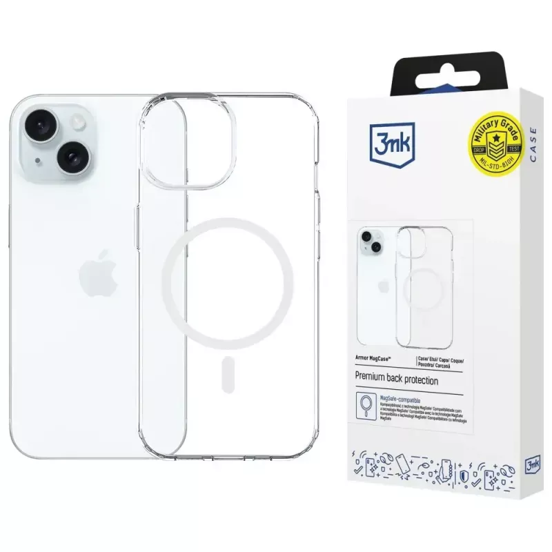 Apsauginis dėklas 3MK Armor MagCase Apple iPhone 15 – patvarus, su magnetine laikiklių sistema