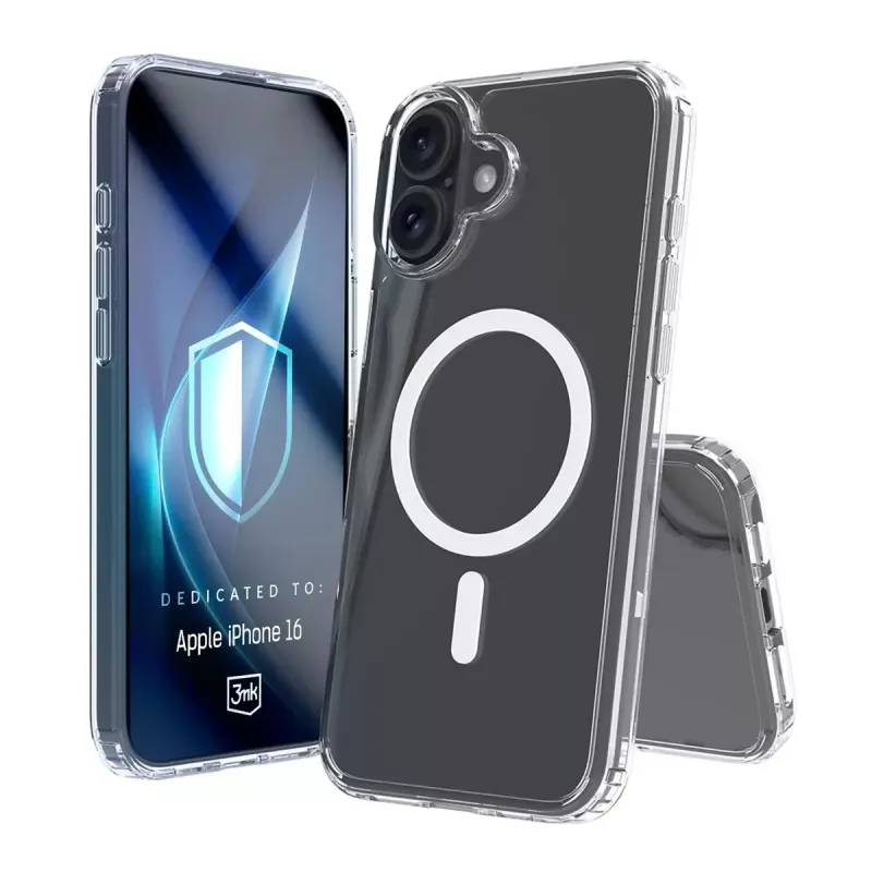 3MK Armor MagCase dėklas iPhone 16, 6,1 colio (15,5 cm), permatomas, PC+TPU