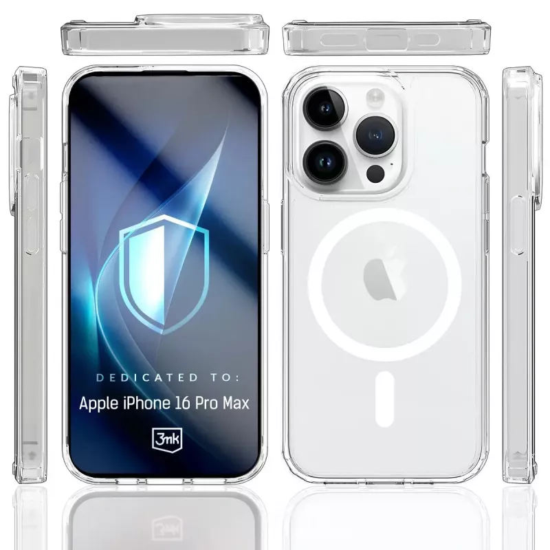 3MK Armor MagCase dėklas iPhone 16 Pro Max (17,5 cm / 6,9 inch), permatomas, PC+TPU