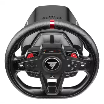 Vairas su pedalais Thrustmaster T248R juodas – USB, hibridinė pavara, jėgos grįžtamasis ryšys, LCD ekranas, odinis vairas