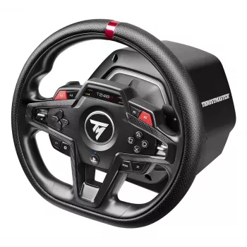 Vairas su pedalais Thrustmaster T248R juodas – USB, hibridinė pavara, jėgos grįžtamasis ryšys, LCD ekranas, odinis vairas