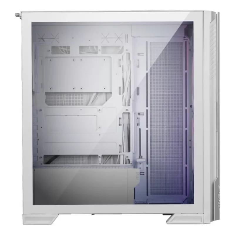 Korpusas MSI MPG VELOX 300R AIRFLOW PZ Midi Tower Baltas — ATX/EATX/MicroATX/Mini-ITX, 1×3.5 colio, 4×2.5 colio, 2×USB 3.2 Gen1, šoninis langas