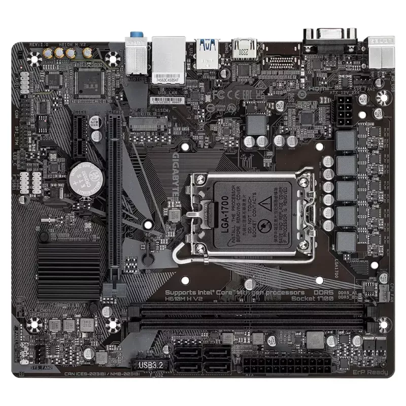 Motininė plokštė GIGABYTE H610M H V2, Intel H610, LGA 1700, Micro ATX