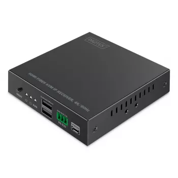 DIGITUS HDMI šviesolaidinis imtuvas – DS-55348 4K/60Hz 40 km/300m IP 1G juodas