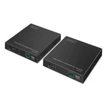 DIGITUS HDMI šviesolaidinis plėstuvų rinkinys - 4K/60Hz, 40 km / 300 m, juodas
