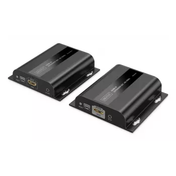 DIGITUS HDMI IP plėtiklio rinkinys – 4K/60Hz 120/200 m, vienas prie daugelio, CAT, juodas