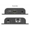 DIGITUS HDMI IP Extender rinkinys – 4K/60Hz 120/200 m, PoE, Vienas prie Daugelio, CAT, Juodas