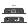 DIGITUS HDMI IP Extender rinkinys – 4K/60Hz 120/200 m, PoE, Vienas prie Daugelio, CAT, Juodas