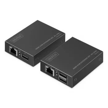DIGITUS HDMI KVM prailginimo rinkinys - 4K/30Hz 40/70m PoC CAT juodas