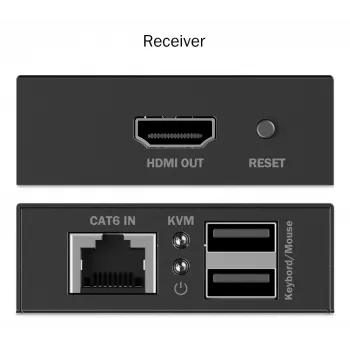 DIGITUS HDMI KVM prailginimo rinkinys - 4K/30Hz 40/70m PoC CAT juodas