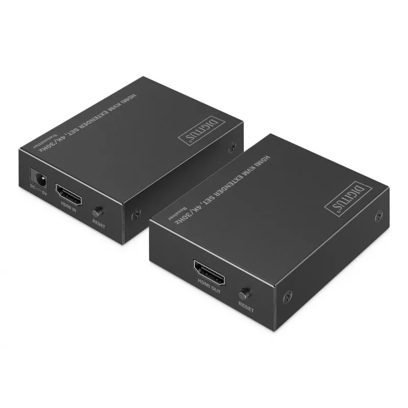DIGITUS HDMI KVM prailginimo rinkinys - 4K/30Hz 40/70m PoC CAT juodas