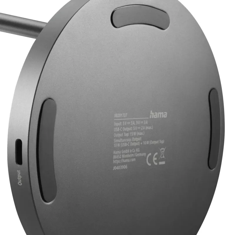 Hama 00201737 belaidis įkroviklis ausinėms, išmaniajam telefonui, juodas, USB, belaidis greitasis įkrovimas, skirtas naudoti viduje