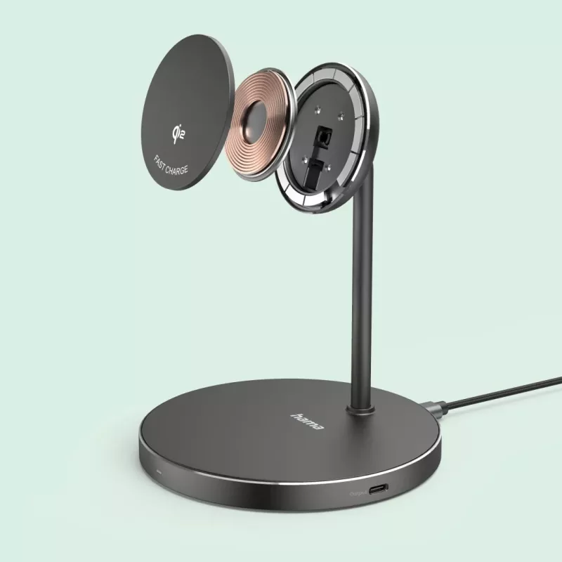 Hama 00201737 belaidis įkroviklis ausinėms, išmaniajam telefonui, juodas, USB, belaidis greitasis įkrovimas, skirtas naudoti viduje