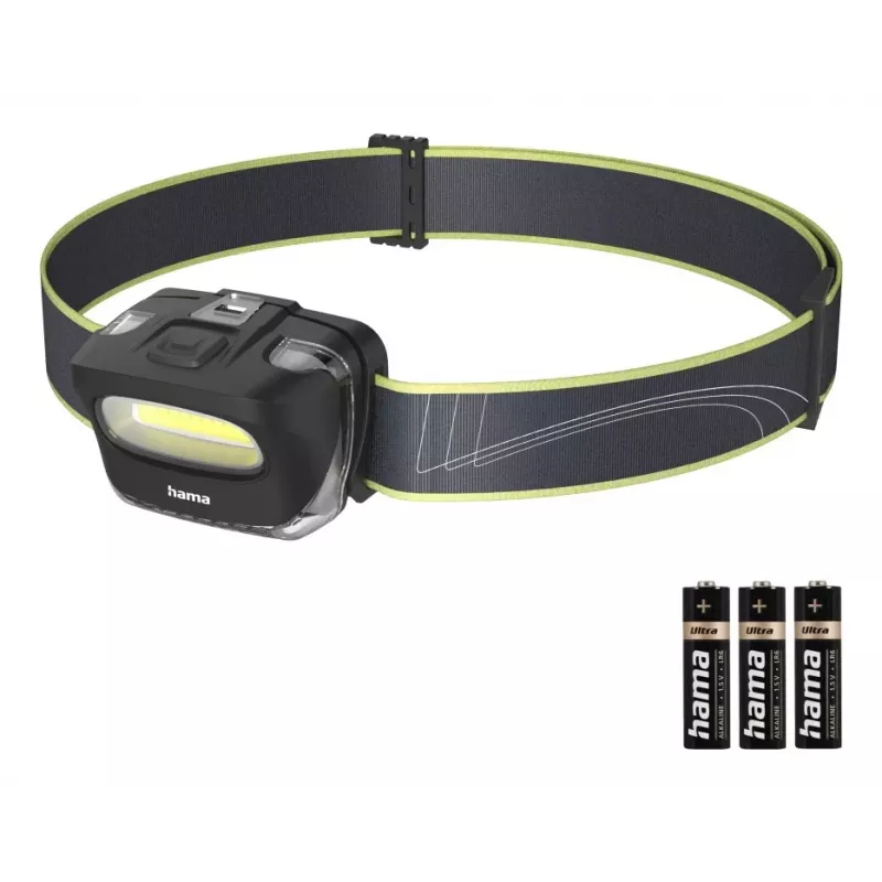 Hama HL110 juoda, mėlyna, geltona galvos lemputė su COB LED