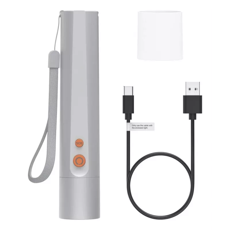 Rankinis žibintuvėlis Hama FL350-C sidabrinis LED 3W įkraunamas per USB