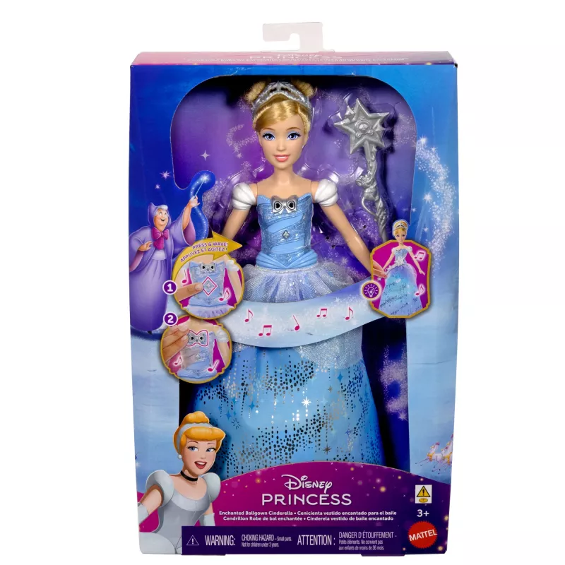 Lėlė Disney Princess Enchanted Ballgown Pelenė su šviesomis ir garsu, įkvėpta filmo