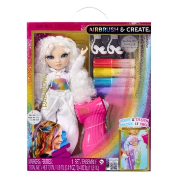 Rainbow High Air Brush & Create mados lėlė su purškimo rinkiniu – žalios akys