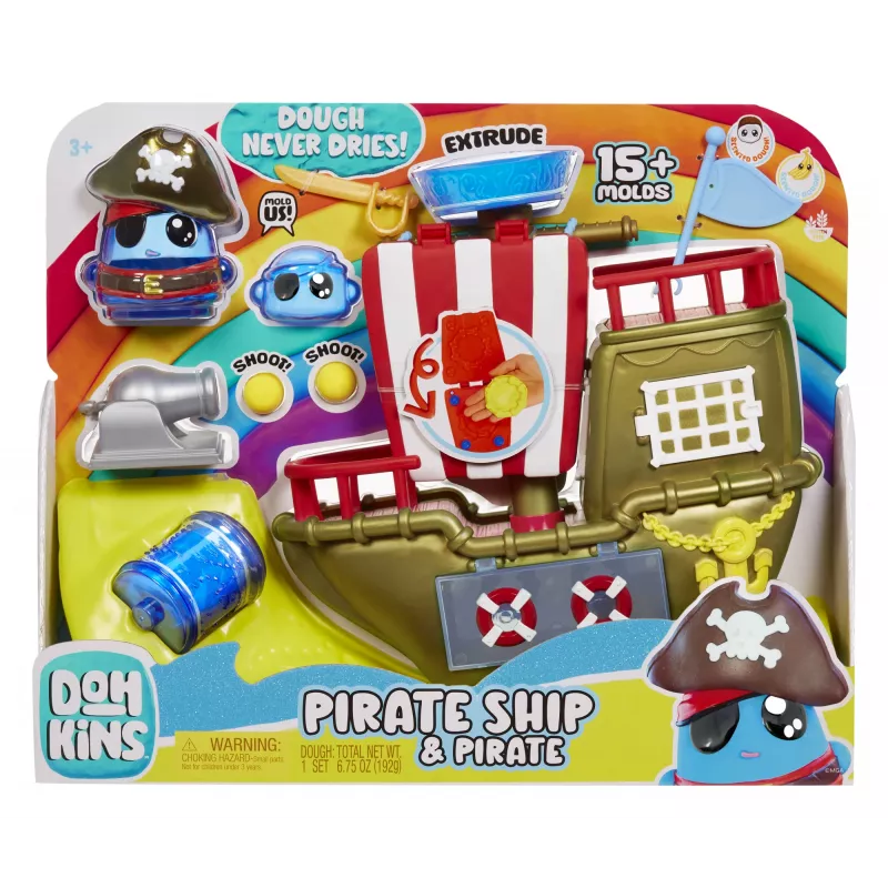 MGA Entertainment DohKins Piratų Laivo Žaidimų Rinkinys, Modeliavimo Molio Žaidimų Rinkinys, Įvairiaspalvis, Vaikas, Berniukas/Mergaitė, 3 m., 99 m.