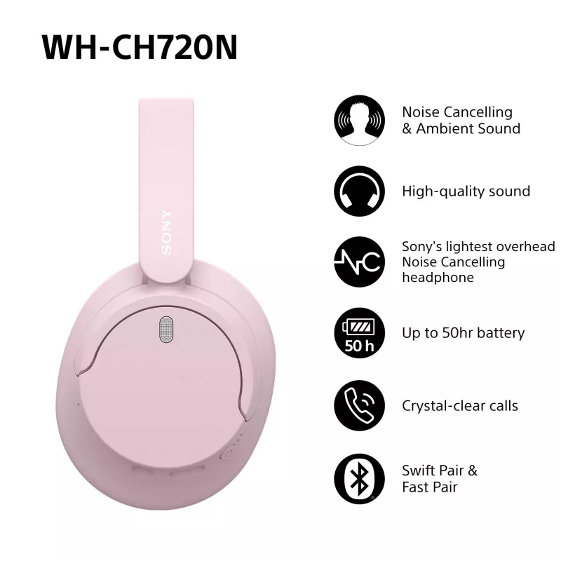 Belaidės ausinės Sony WH-CH720N su triukšmo slopinimu