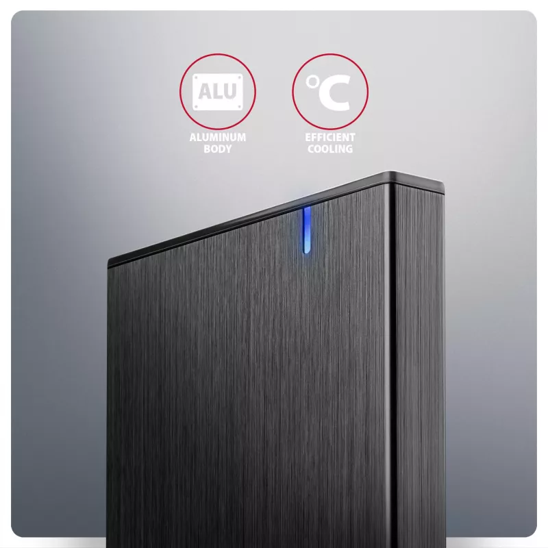 AXAGON EE25-XA6C Aliumininis USB-C 5Gbps – SATA 6G išorinis dėklas 2,5 colio SSD/HDD