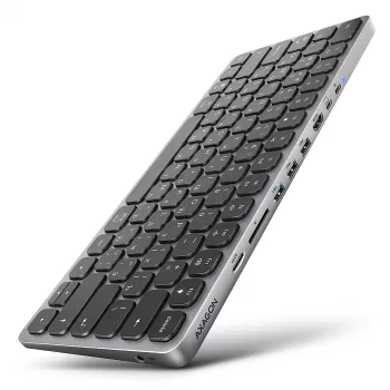 AXAGON HMC-KB-CRL USB 5Gbps stotelė su klaviatūra, HDMI 4K/60Hz, 3x USB-A, SD/mSD, garsas, PD100, rusiškas išdėstymas