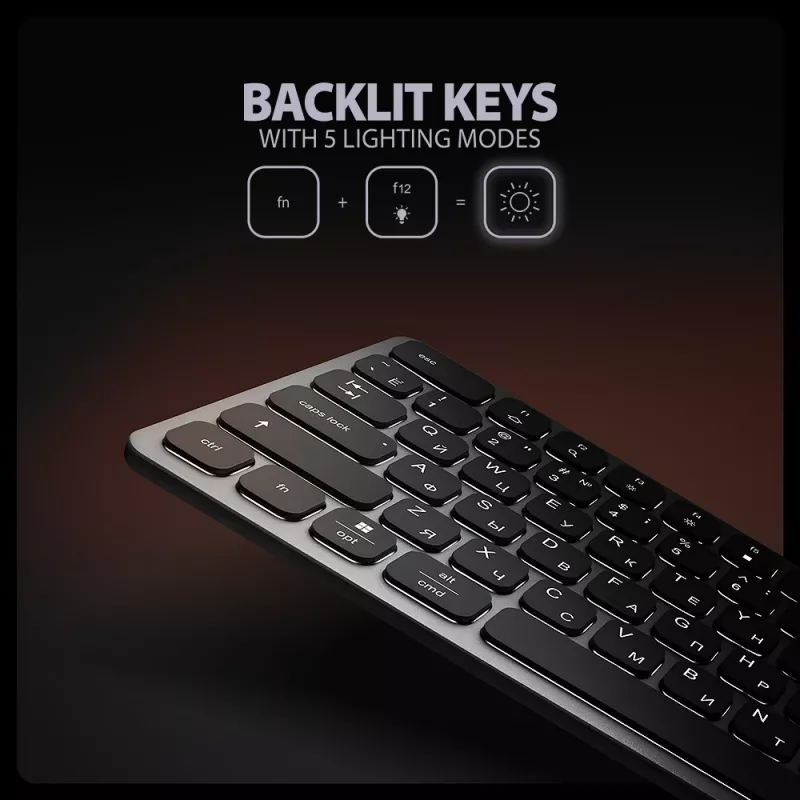 AXAGON HMC-KB-CRL USB 5Gbps stotelė su klaviatūra, HDMI 4K/60Hz, 3x USB-A, SD/mSD, garsas, PD100, rusiškas išdėstymas