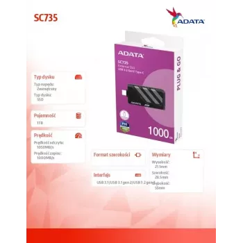 ADATA SC735 1TB išorinis SSD diskas 2,5 colio U3.2C