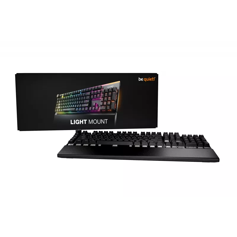 Mechaninė žaidimų klaviatūra be quiet! Light Mount Silent Tactile USB QWERTY JAV anglų, RGB, pilno dydžio, USB Type-A į Type-C laidas