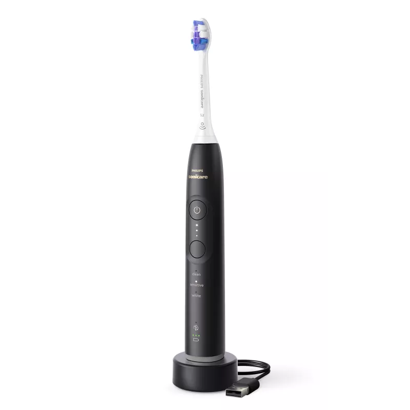 Sonic dantų šepetėlis Philips Series 6500 HX7411/02 – 62 000 judesių/min., 3 režimai, slėgio jutiklis, Bluetooth, kelioninis dėklas (juodas)