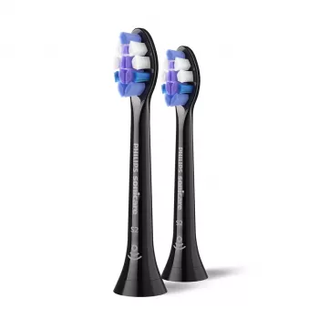 Philips Sonicare Sensitive HX6052/88 2 vnt. šepetėlių antgaliai, juodi, itin minkšti