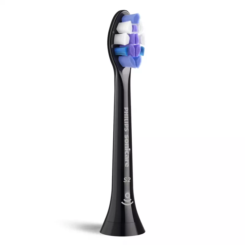 Philips Sonicare Sensitive HX6052/88 2 vnt. šepetėlių antgaliai, juodi, itin minkšti