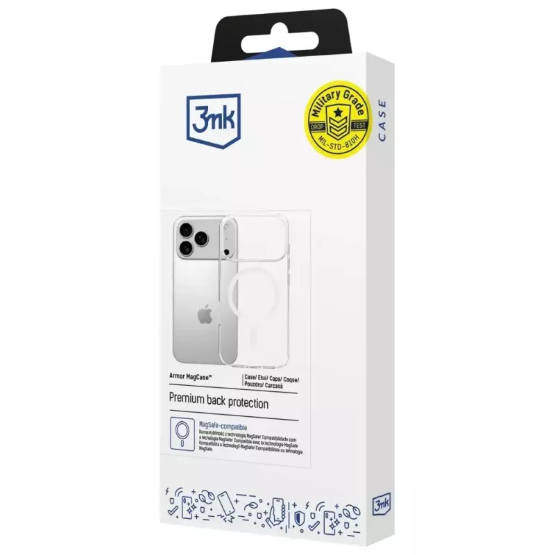 3MK Armor MagCase apsauginis dėklas Apple iPhone 17 Pro, magnetinis, permatomas/rūkytas