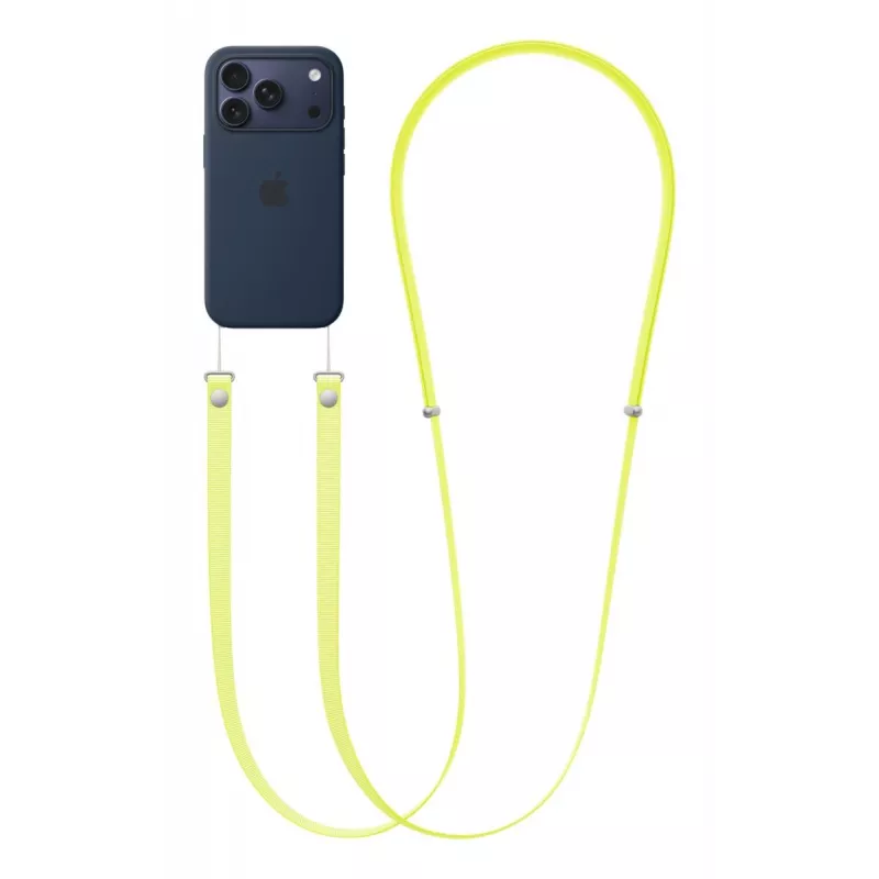 Apple Crossbody Strap neon geltona 2,08 m iš rPET ir nerūdijančio plieno