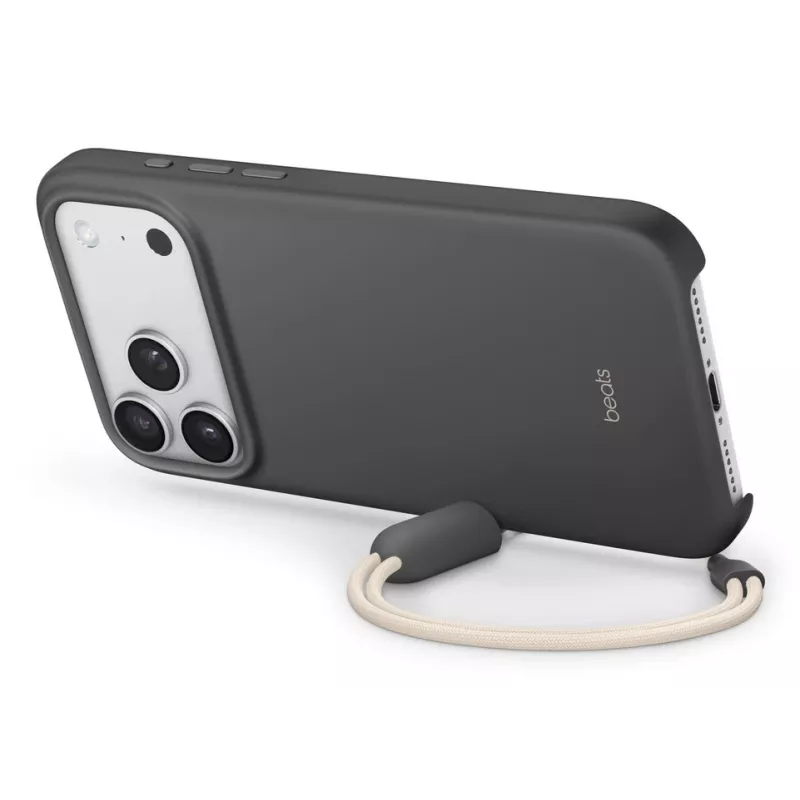 APPLE Beats iPhone 17 Pro Max dėklas su atramėle, MagSafe ir fotoaparato valdymu – Granito pilka
