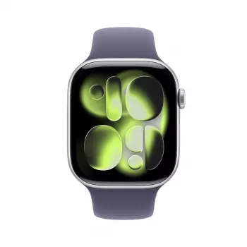 Išmanusis laikrodis Apple Watch Series 11 GPS 46mm sidabrinis aliumininis korpusas, Purple Fog sportinė juosta S/M