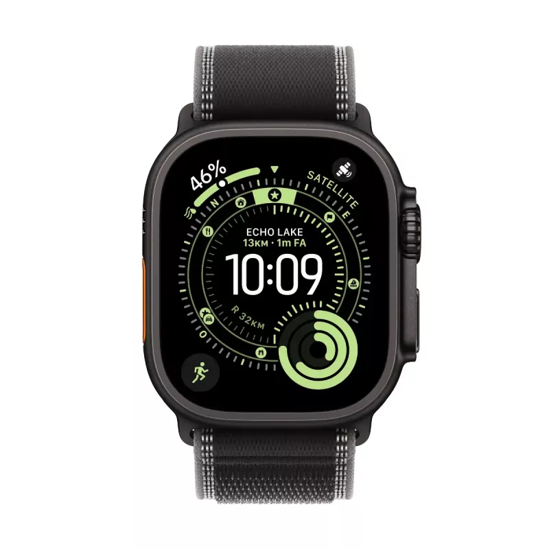 Apple Watch Ultra 3 GPS + Cellular 49mm juodas titano korpusas su Black/Charcoal Trail Loop apyranke (M/L)