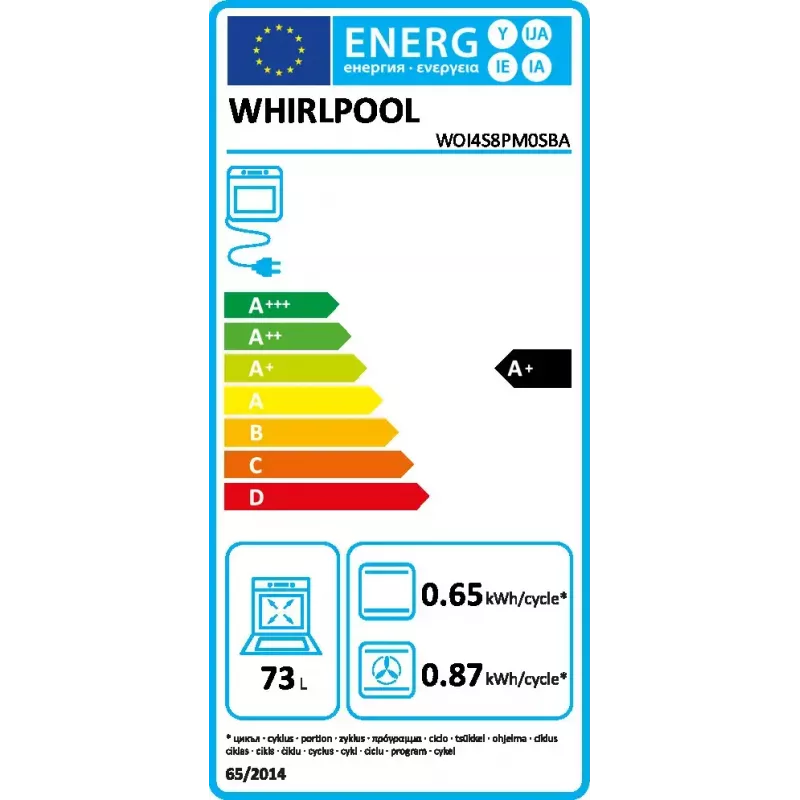 Įmontuojama orkaitė Whirlpool WOI4S8PM0SBA 73 L juoda elektrinė liečiamoji valdymo