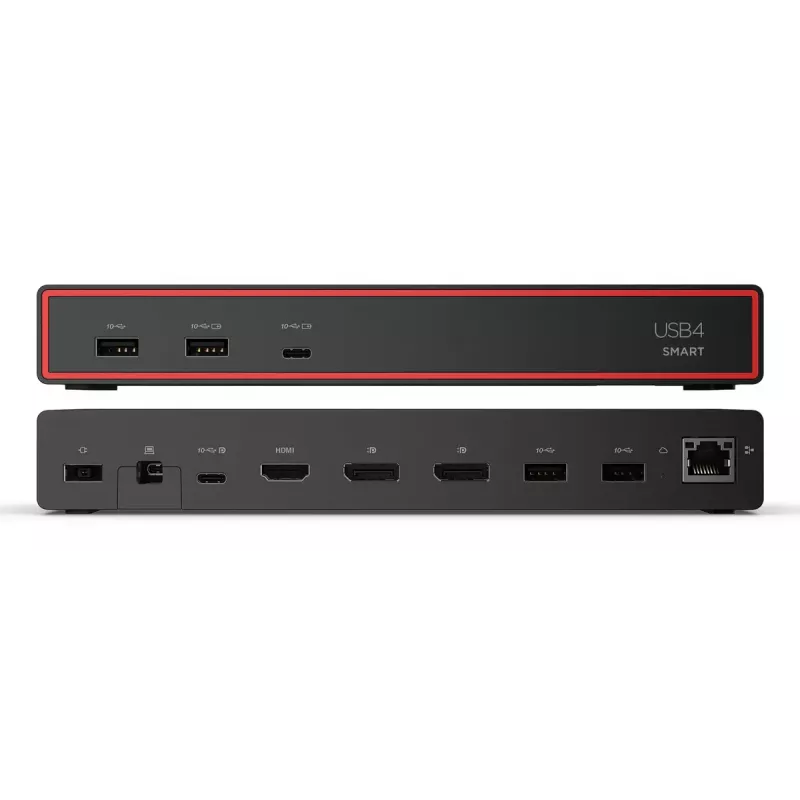 Docking stotelė Lenovo ThinkPad USB4 Smart Dock 5500 – USB4 jungtis, 4x USB-A Gen2, HDMI, Gigabit Ethernet, 135W adapteris, Eclipse Black