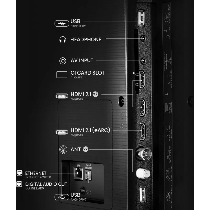 Televizorius Hisense 65A6Q 165,1 cm (65 inch) 4K Ultra HD Smart TV Wi-Fi Juodas 330 cd/m²