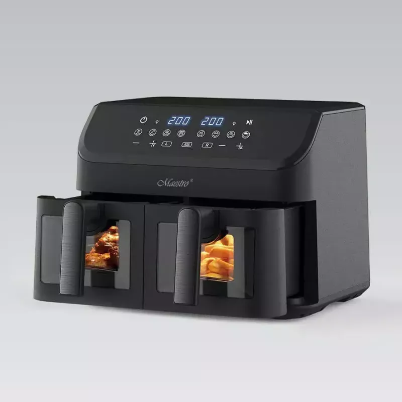Karšto oro gruzdintuvė Maestro MR-758, dviejų krepšių 2×4,5 L, 1400–1800 W, 80–200 °C, 8 programų, 30 min laikmatis