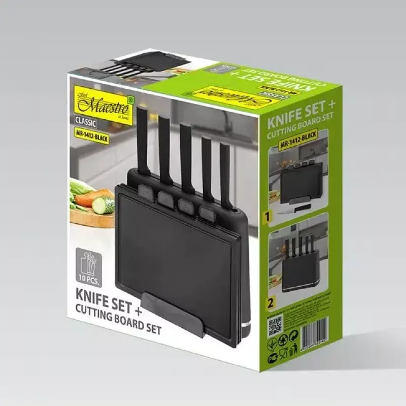 Virtuvinis peilių ir pjaustymo lentelių rinkinys Maestro MR-1412-BLACK