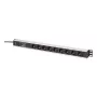 DIGITUS DN-95438 PDU – 1U maitinimo skirstytuvas su filtru ir apsauga nuo viršįtampių, 9x kištukinis lizdas, 2 m laidas, 16 A, 3600 W
