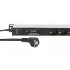 DIGITUS DN-95438 PDU – 1U maitinimo skirstytuvas su filtru ir apsauga nuo viršįtampių, 9x kištukinis lizdas, 2 m laidas, 16 A, 3600 W