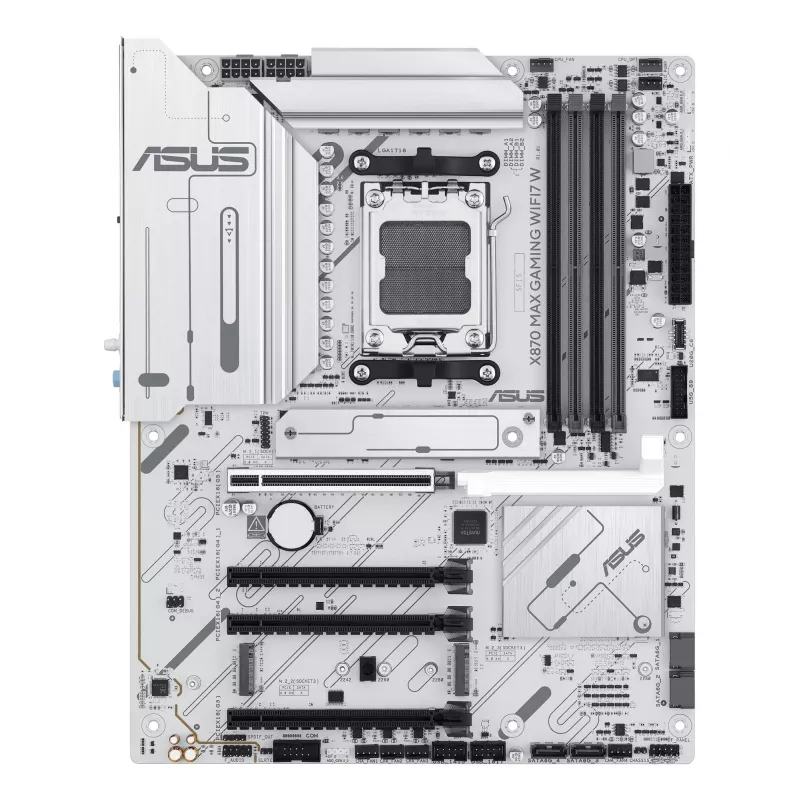 Motininė plokštė ASUS X870 MAX GAMING WIFI7 W ATX — AMD X870, Socket AM5, DDR5, 4 DIMM, Wi‑Fi 7, 2.5Gb LAN