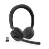 Lenovo ANC Headset 6550 belaidės ausinės su triukšmo slopinimu, skirtos biurui ir skambučių centrams, USB-C, Bluetooth, juodos
