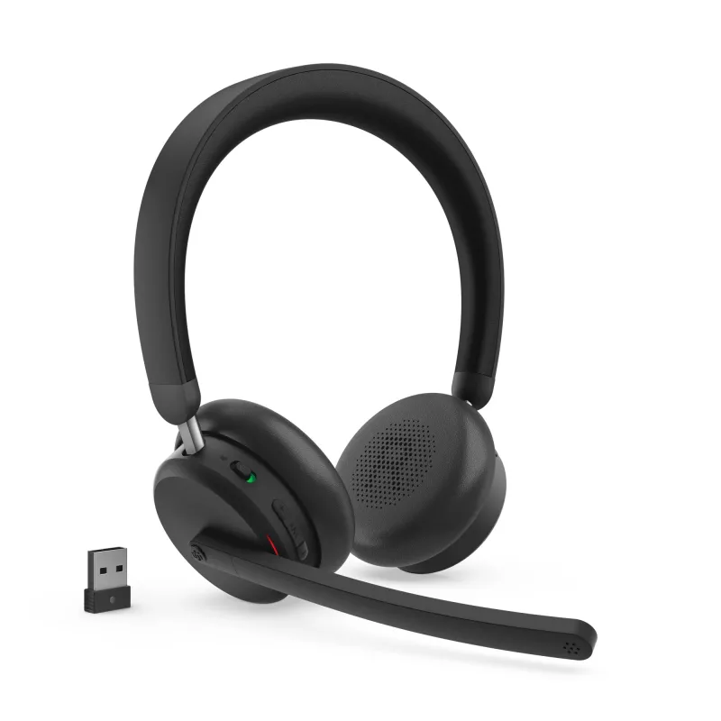 Lenovo ANC Headset 6550 belaidės ausinės su triukšmo slopinimu, skirtos biurui ir skambučių centrams, USB-C, Bluetooth, juodos