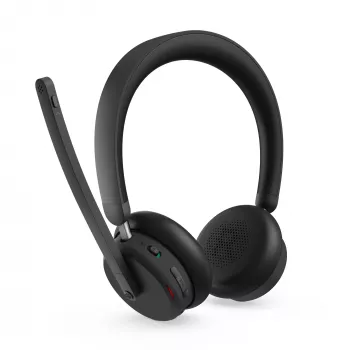 Lenovo 6550 belaidė ausinė su ausų lankeliu, skirta biurui / skambučių centrams, USB-C, Bluetooth, juoda
