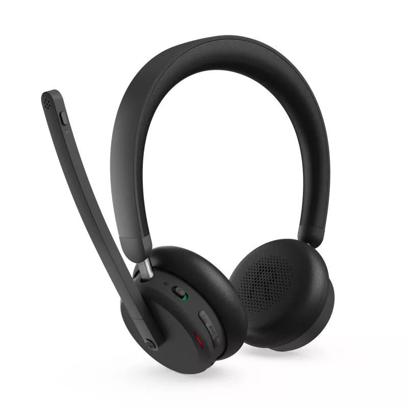 Lenovo 6550 belaidė ausinė su ausų lankeliu, skirta biurui / skambučių centrams, USB-C, Bluetooth, juoda