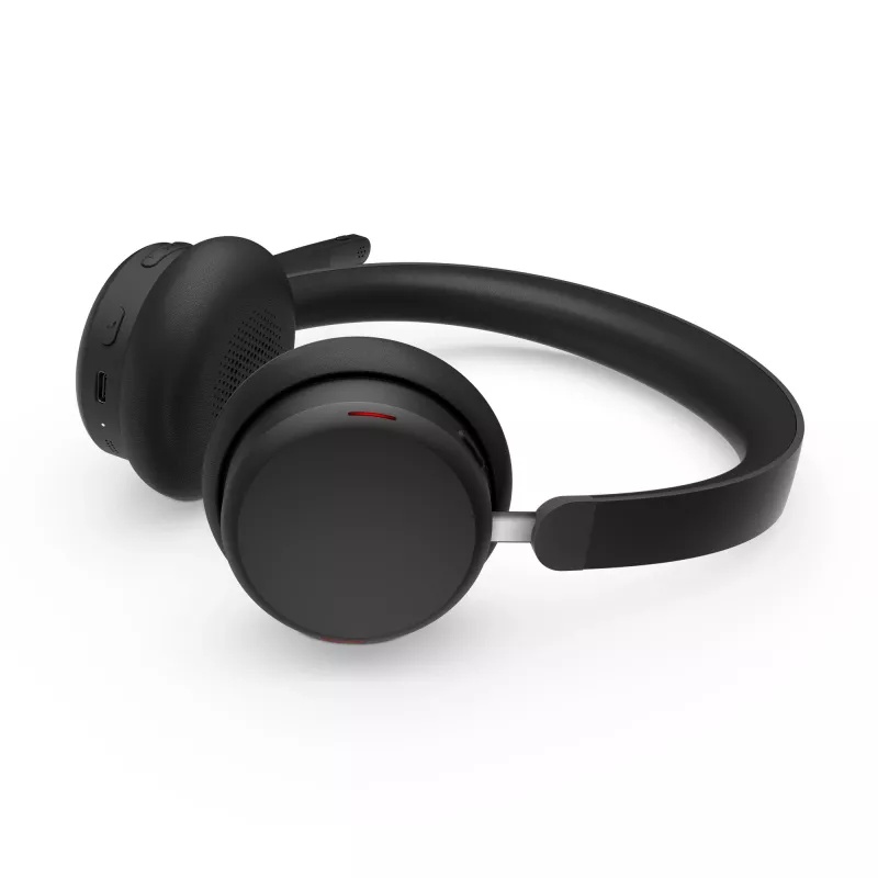 Lenovo 6550 belaidė ausinė su ausų lankeliu, skirta biurui / skambučių centrams, USB-C, Bluetooth, juoda